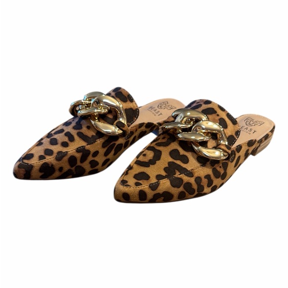 Beast Fashion Leopard Print Mules Brown Black Size 7.5 Slip On Pointed Toe NEW - Picture 3 of 12